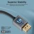 Promate DisplayPort 2.0 Cable, Premium Ultra HD 16K@60Hz Video Display Cord with 80Gbps Bandwidth Transmission, Gold Plated Connectors, 2m Super Slim Cable - Black